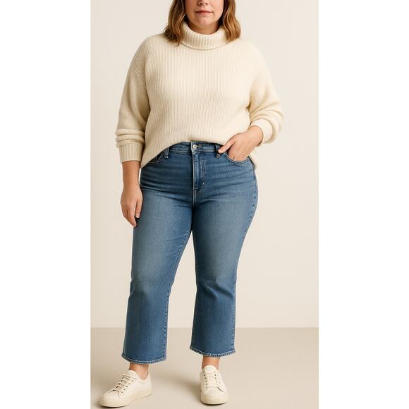 GAP Kick Fit High Rise Crop Jeans Women’s Size 30 10S Medium Wash Stretch Denim - Picture 1 of 6